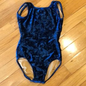Royal Couture Velvet Blue XS Leotard